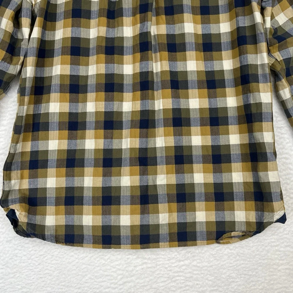 THE NORTH FACE Button Up Shirt Blue Green Plaid Lockhart‎ Flannel Men's Large